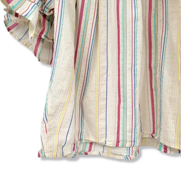 Peyton & Parker Girls Peasant‎ Top Multicolor Stripe Ruffle Short Sleeve L 14 - Picture 9 of 12